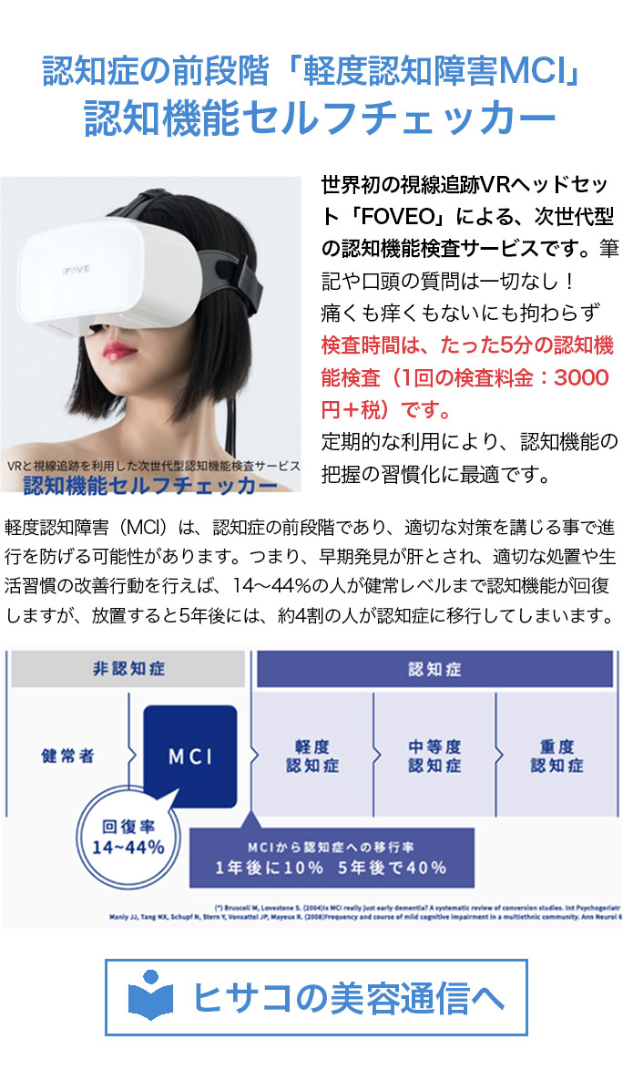 認知症の前段階「軽度認知障害MCI」
認知機能セルフチェッカー
